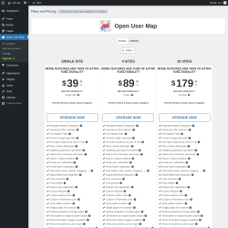 Page screenshot: Open User Map &rarr; Upgrade&nbsp;&nbsp;➤