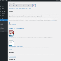 Page screenshot: Settings → We’re Open! →  About