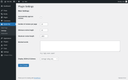 Page screenshot: Opiner Me &rarr; Settings
