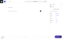 Page screenshot: Add Page &lsaquo; Test site &mdash; WordPress