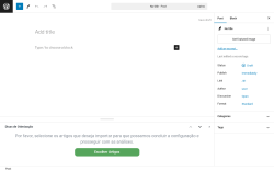 Page screenshot: Add New Post &lsaquo; Test site &mdash; WordPress