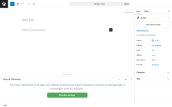 Page screenshot: Add New Post &lsaquo; Test site &mdash; WordPress