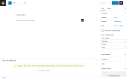 Page screenshot: Add New Post &lsaquo; Test site &mdash; WordPress