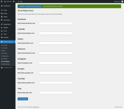 Page screenshot: Optima Express → Social Widget