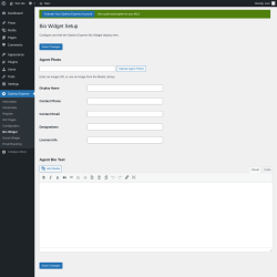 Page screenshot: Optima Express &rarr; Bio Widget