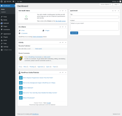 Page screenshot: Dashboard &lsaquo; Test site &mdash; WordPress