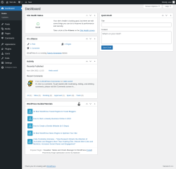 Page screenshot: Dashboard &lsaquo; Test site &mdash; WordPress