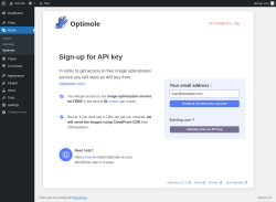 Page screenshot: Media &rarr; Optimole