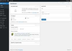 Page screenshot: Dashboard &lsaquo; Test site &mdash; WordPress