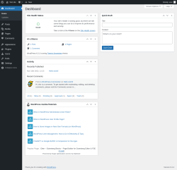 Page screenshot: Dashboard &lsaquo; Test site &mdash; WordPress