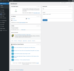 Page screenshot: Dashboard ‹ Test site — WordPress