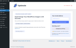 Page screenshot: Optimole &lsaquo; Test site &mdash; WordPress
