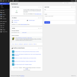 Page screenshot: Dashboard &lsaquo; Test site &mdash; WordPress