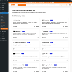 Page screenshot: WowOptin → Integrations
