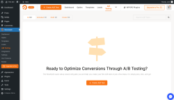 Page screenshot: WowOptin → A/B Testing