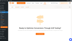 Page screenshot: WowOptin → A/B Testing