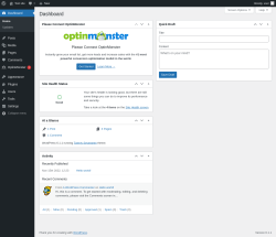 Page screenshot: Dashboard &lsaquo; Test site &mdash; WordPress