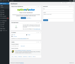 Page screenshot: Dashboard &lsaquo; Test site &mdash; WordPress