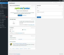Page screenshot: Dashboard &lsaquo; Test site &mdash; WordPress