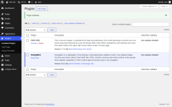 Page screenshot: Plugins &lsaquo; Test site &mdash; WordPress