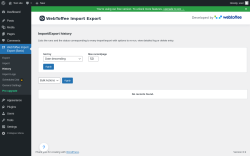 Page screenshot: WebToffee Import Export (Basic) &rarr; History