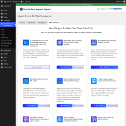 Page screenshot: WebToffee Import Export (Basic) &rarr; General Settings &rarr; Other Solutions