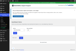 Page screenshot: WebToffee Import Export (Basic) &rarr; History