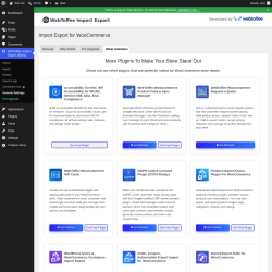 Page screenshot: WebToffee Import Export (Basic) &rarr; General Settings &rarr; Other Solutions
