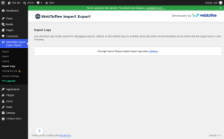Page screenshot: WebToffee Import Export (Basic) &rarr; Import Logs