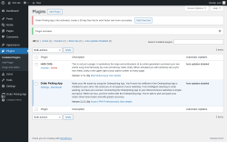 Page screenshot: Plugins ‹ Test site — WordPress