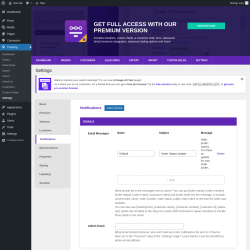 Page screenshot: Tracking → Settings → Notifications