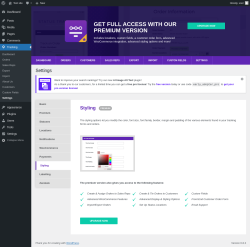 Page screenshot: Tracking → Settings → Styling