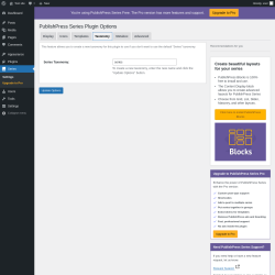 Page screenshot: Series &rarr; Taxonomy