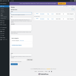 Page screenshot: Posts &rarr; Series