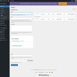 Page screenshot: Posts &rarr; Series