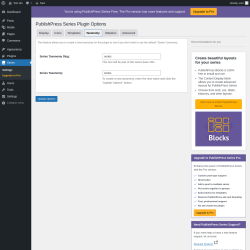 Page screenshot: Series &rarr; Taxonomy