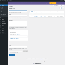 Page screenshot: Posts &rarr; Series