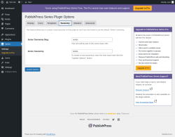 Page screenshot: Series &rarr; Taxonomy