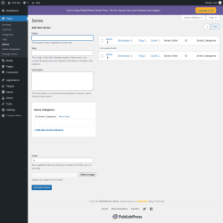 Page screenshot: Posts &rarr; Series