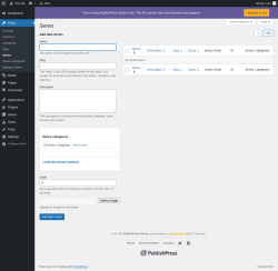 Page screenshot: Posts &rarr; Series