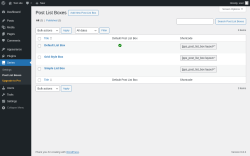 Page screenshot: Series &rarr; Post List Boxes