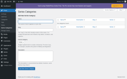 Page screenshot: Posts &rarr; Series Categories