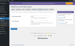 Page screenshot: Series &rarr; Taxonomy