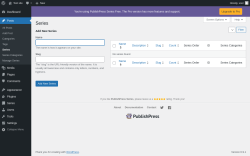 Page screenshot: Posts &rarr; Series