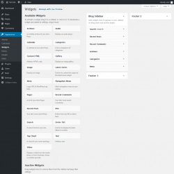 Page screenshot: Widgets &lsaquo; Test site &mdash; WordPress