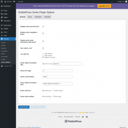 Page screenshot: Settings &rarr; Series Options