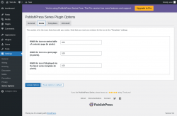 Page screenshot: Settings &rarr; Series Options &rarr; Icons