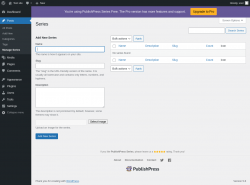 Page screenshot: Posts &rarr; Manage Series