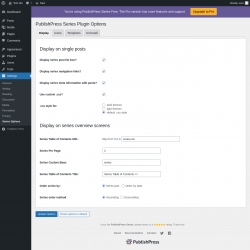 Page screenshot: Settings &rarr; Series Options
