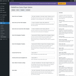 Page screenshot: Settings &rarr; Series Options &rarr; Templates